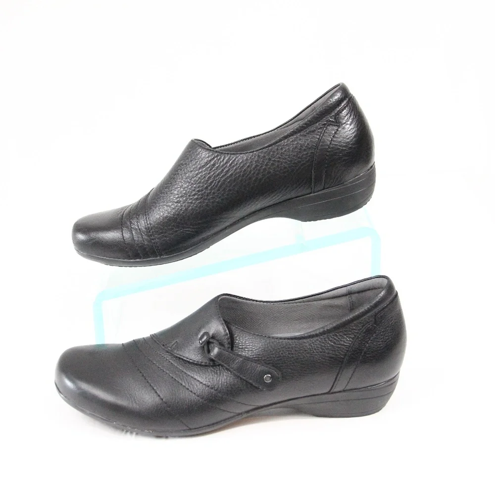 Dansko Black Leather Shoes EU 41 Women Casual Flat Loafer franny
